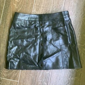 Leather mini skirt